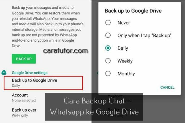 Cara Backup Chat Whatsapp ke google drive