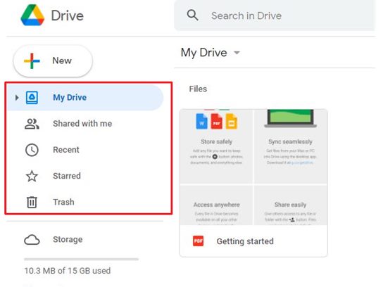 file dan folder pada google drive